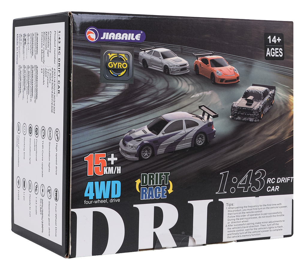 R/C Drift Car 1:43 Blue + Accessories