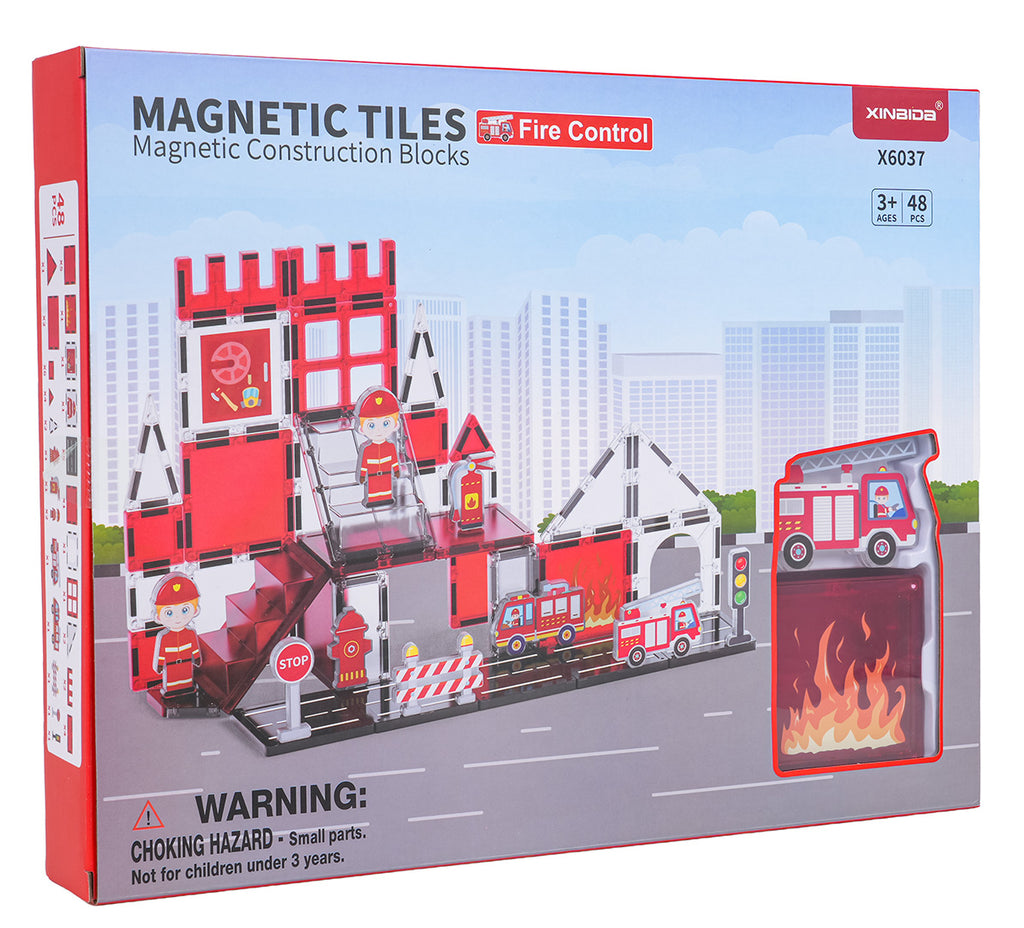 Fire Department Magnetic Building Blocks Set 48 pcs.