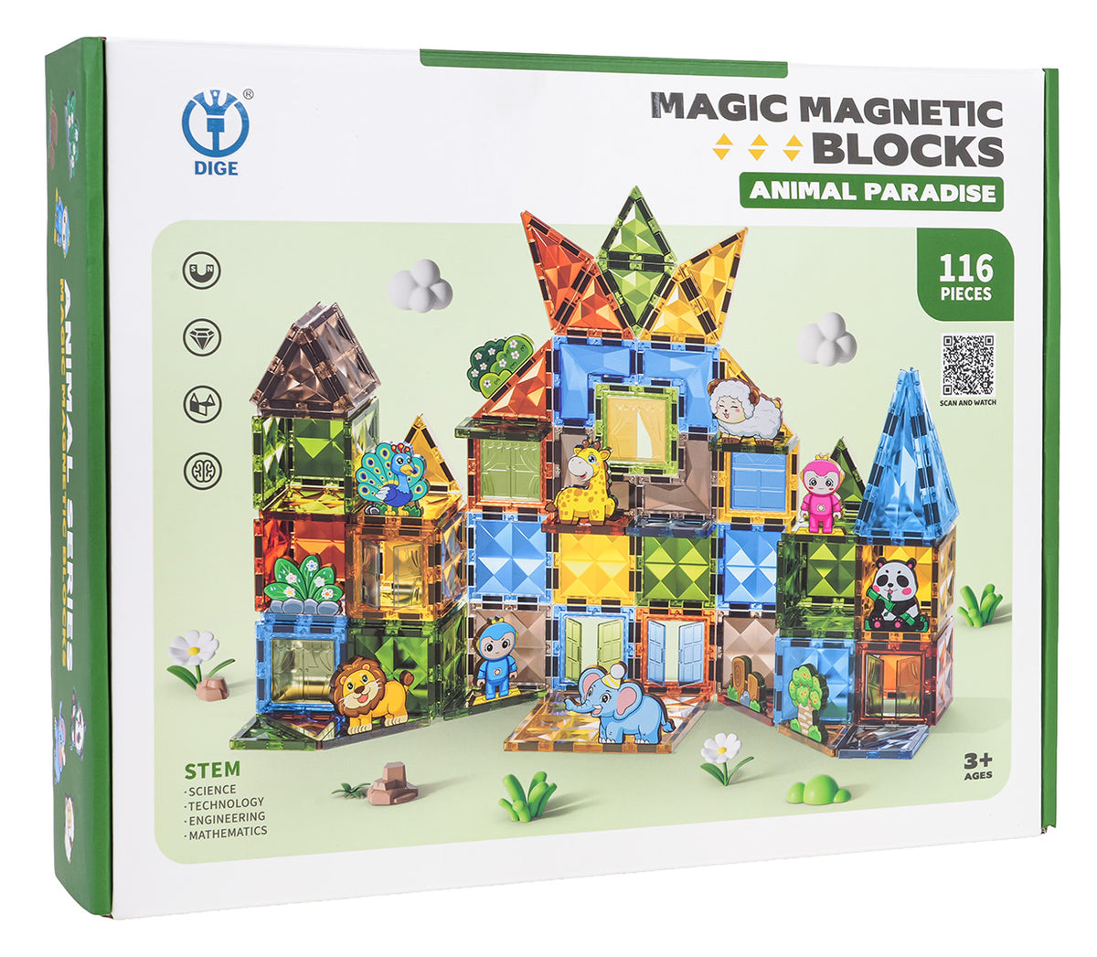 Magnetic Blocks Set 116 pcs.
