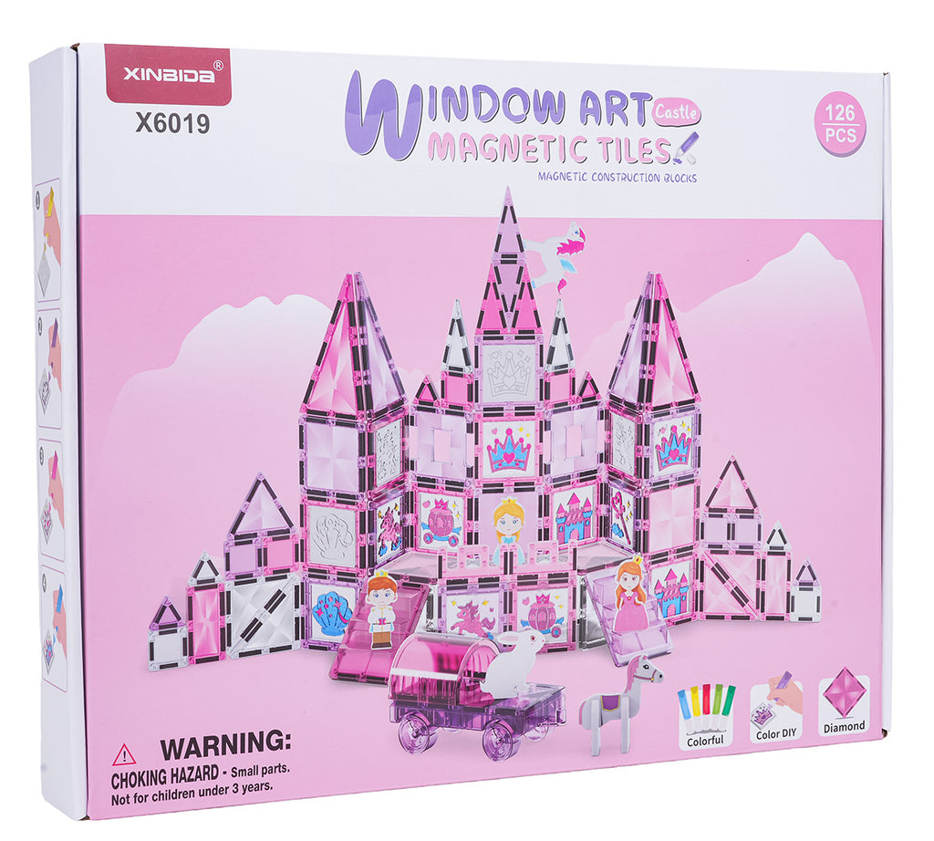 Pink Princess Magnetic Blocks Set 126 pcs.