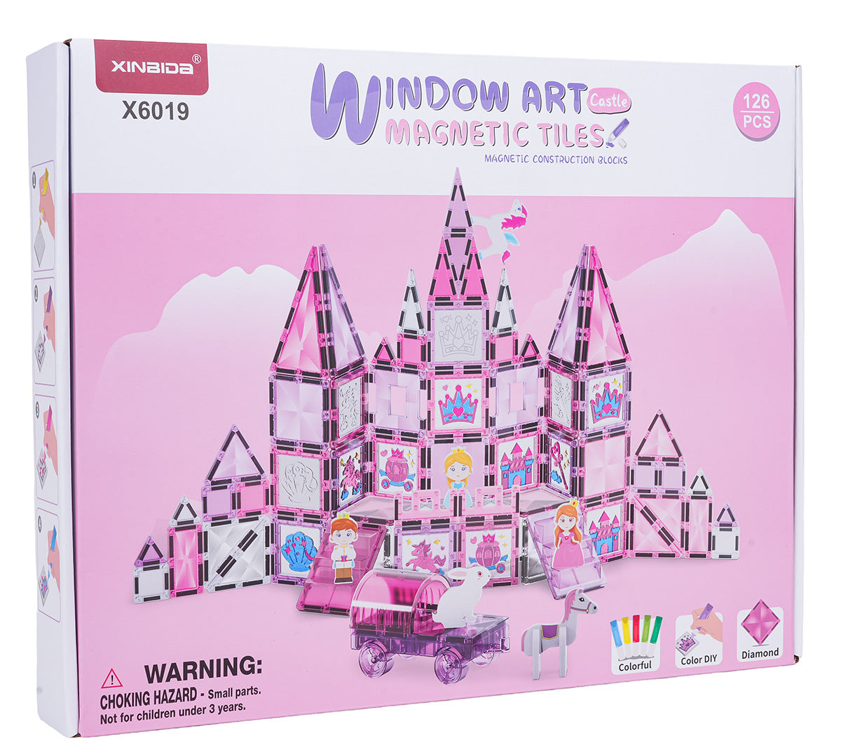 Pink Princess Magnetic Blocks Set 126 pcs.