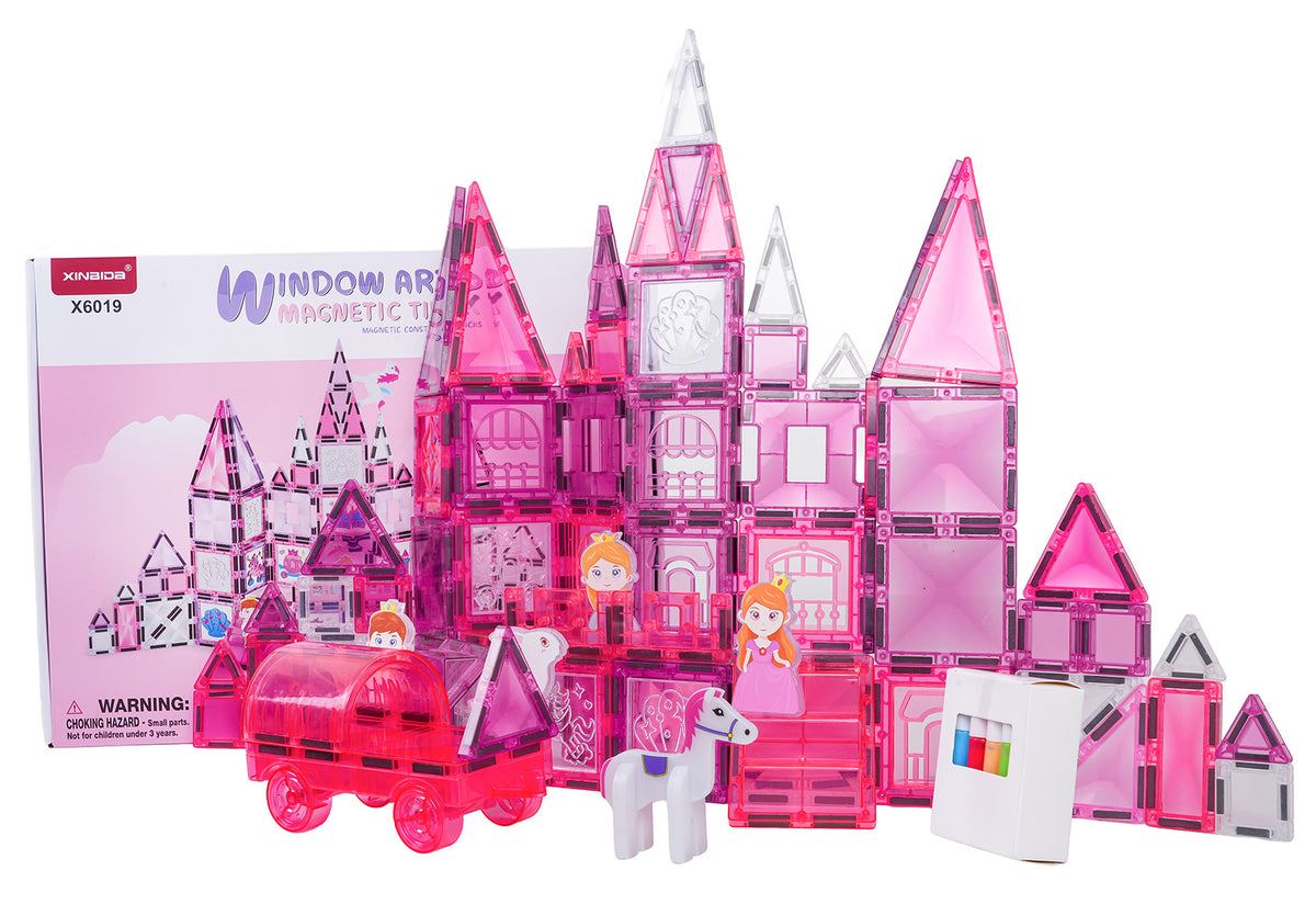 Pink Princess Magnetic Blocks Set 126 pcs.