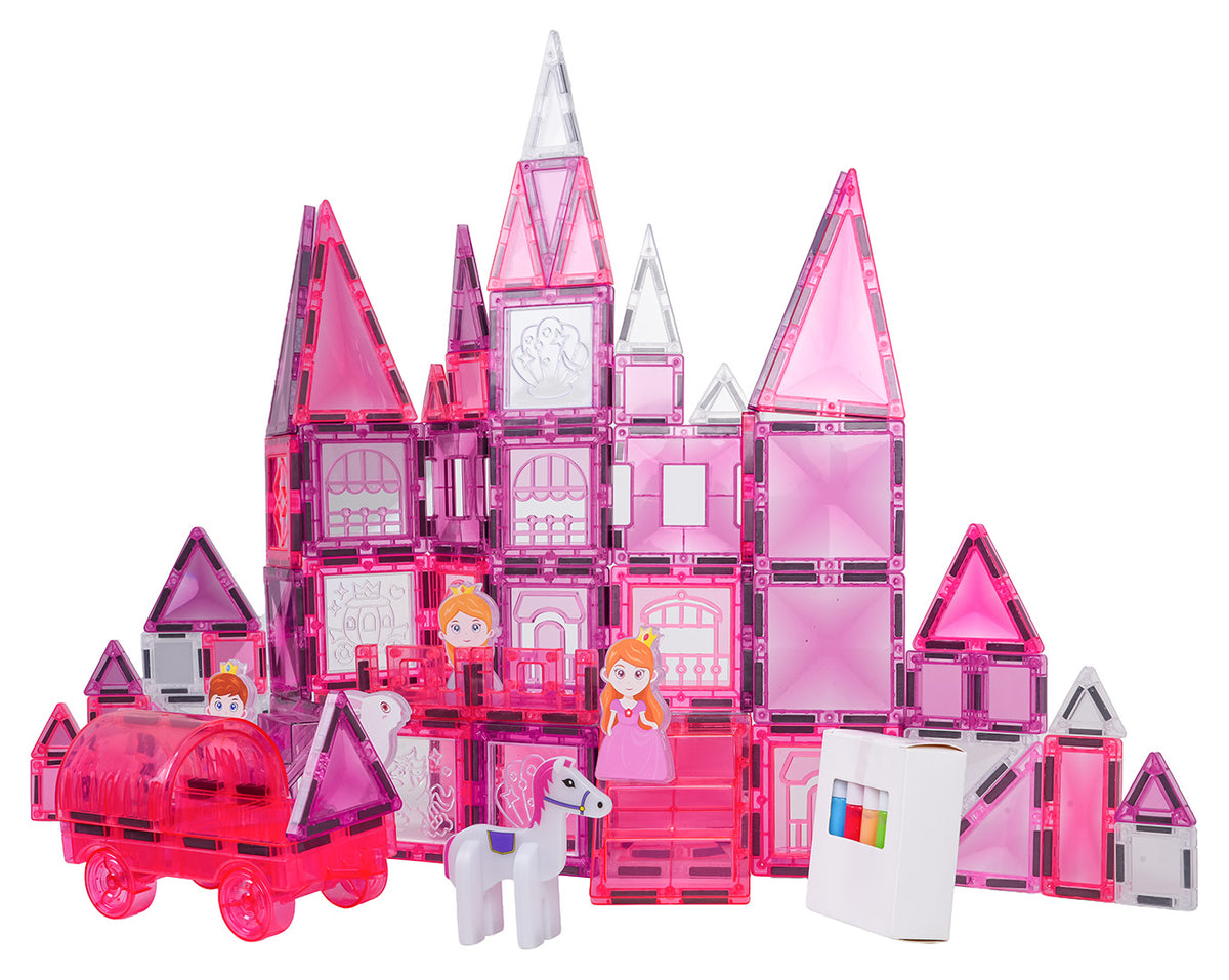 Pink Princess Magnetic Blocks Set 126 pcs.