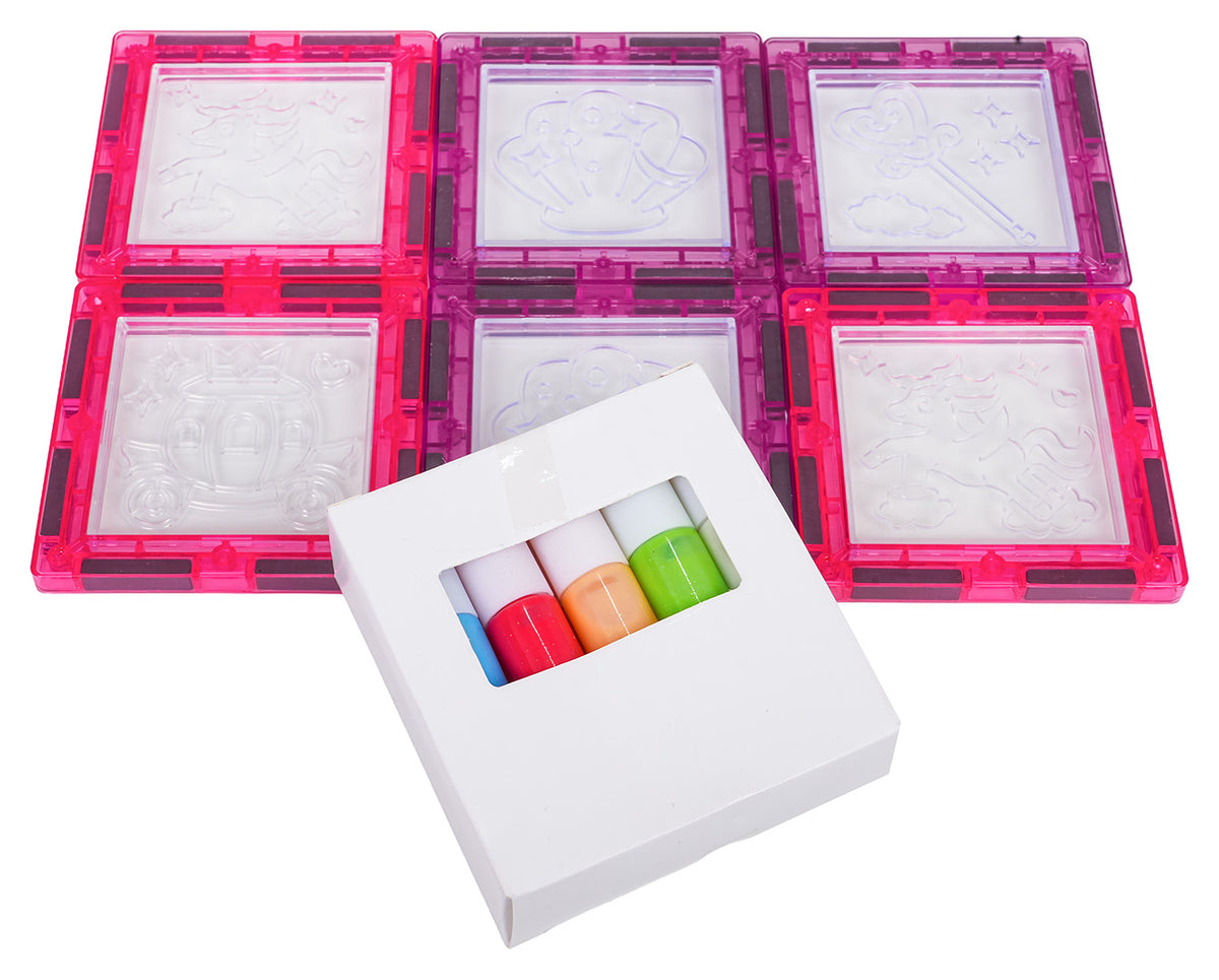 Pink Princess Magnetic Blocks Set 126 pcs.