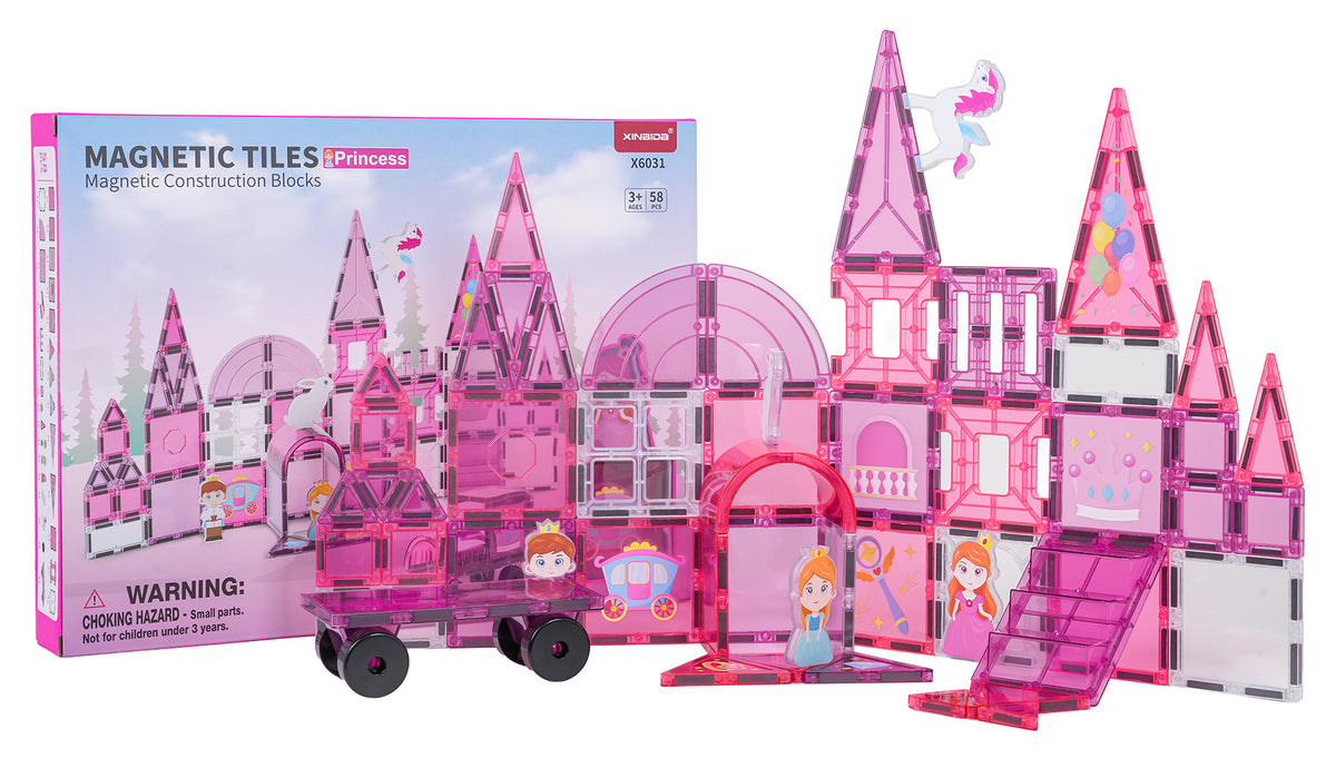 Pink Princess Magnetic Blocks Set 58 pcs.