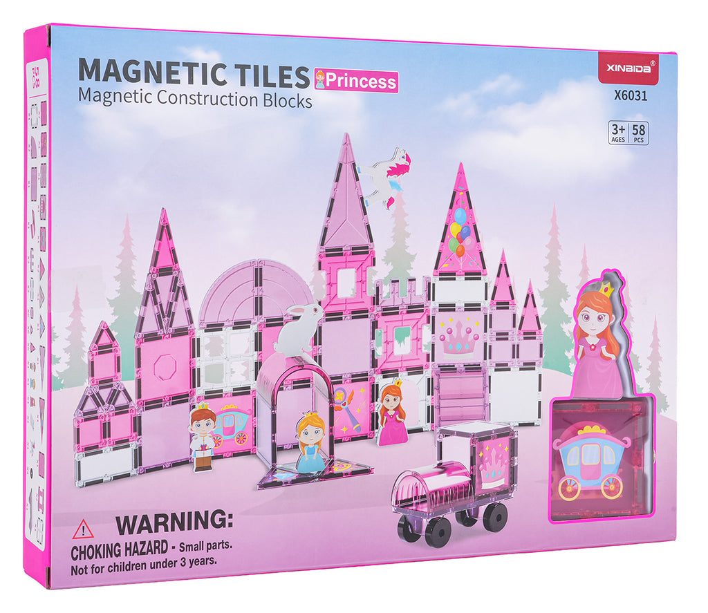 Pink Princess Magnetic Blocks Set 58 pcs.