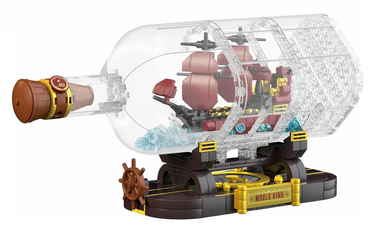Red Pirate Ship in a Bottle Building Set 885 pcs.