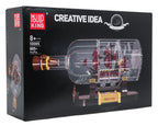 Red Pirate Ship in a Bottle Building Set 885 pcs.