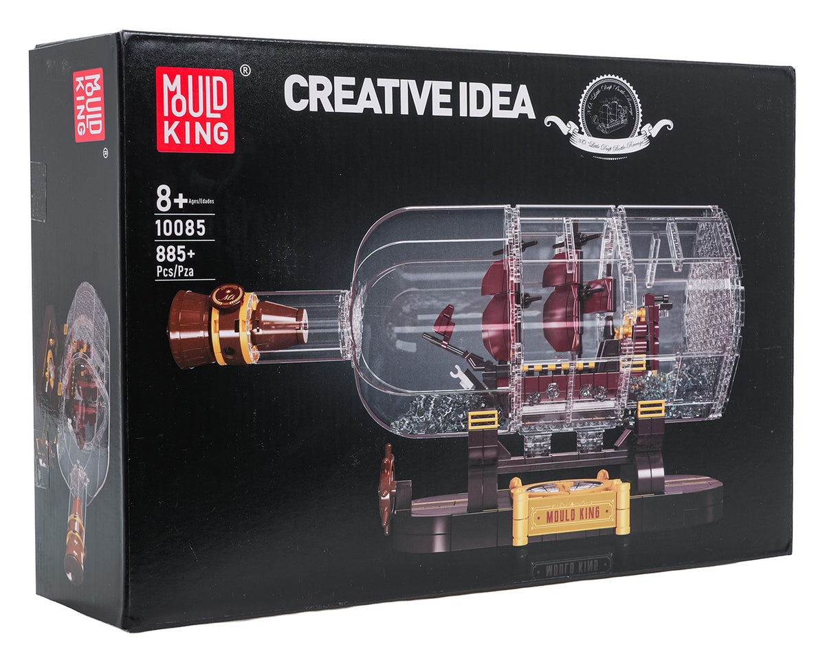 Red Pirate Ship in a Bottle Building Set 885 pcs.