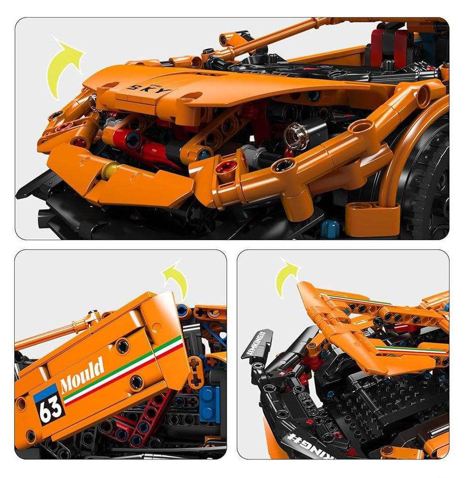 Sports Vehicle Set of 1620 Orange Pieces