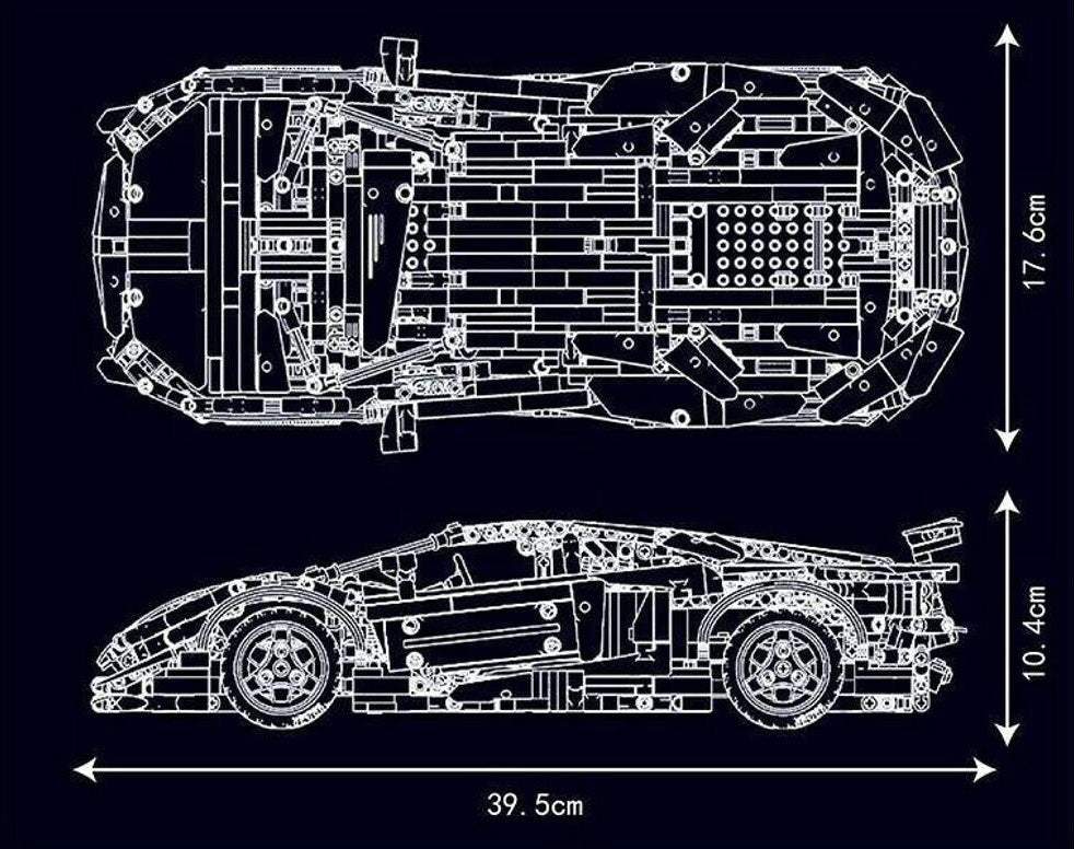 Sports Vehicle Set of 1620 Orange Pieces
