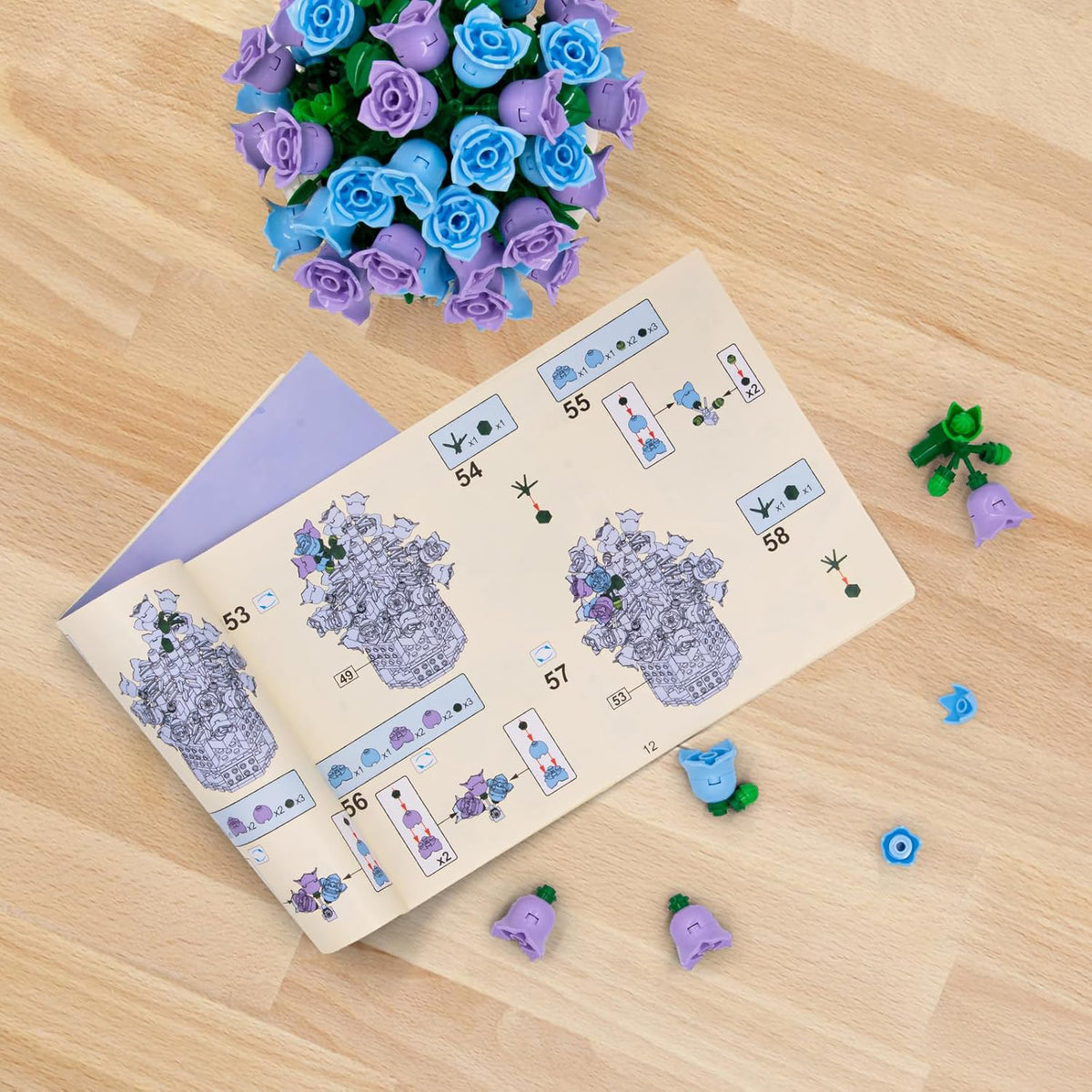 Purple Flowers Building Blocks Set 570pcs.