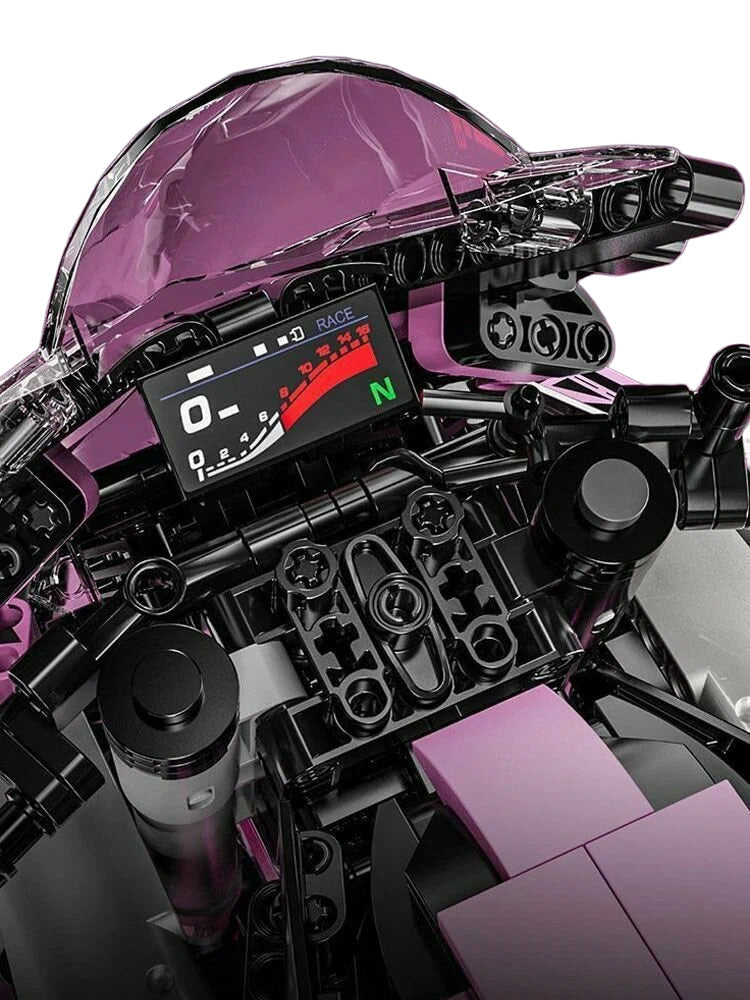 Motorcycle Racer Building Blocks Set Pink 2066pcs.