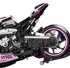 Motorcycle Racer Building Blocks Set Pink 2066pcs.
