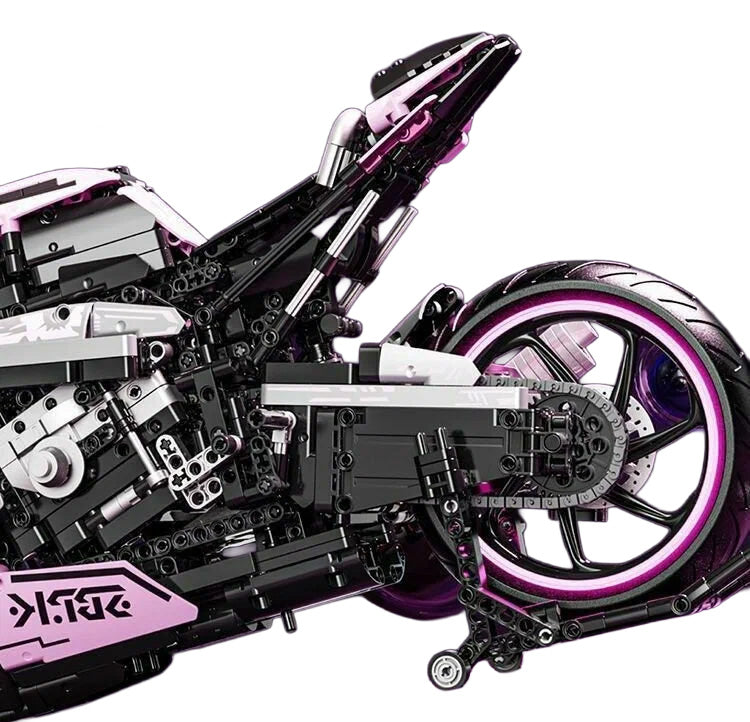 Motorcycle Racer Building Blocks Set Pink 2066pcs.