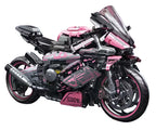 Motorcycle Racer Building Blocks Set Pink 2066pcs.