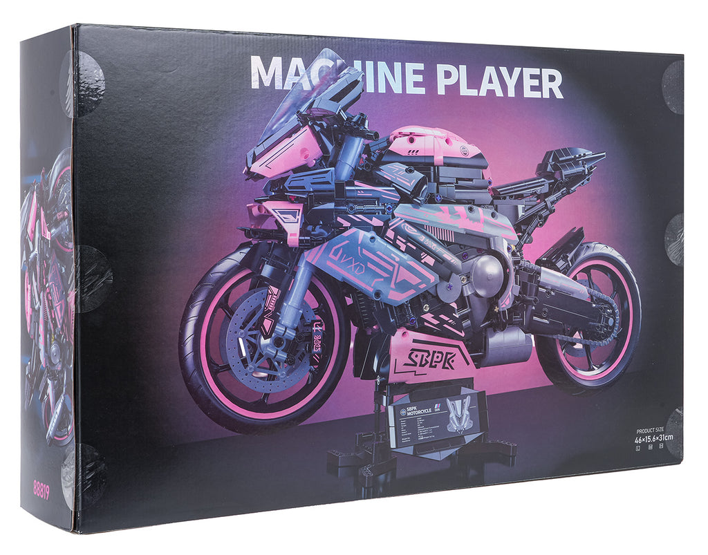 Motorcycle Racer Building Blocks Set Pink 2066pcs.