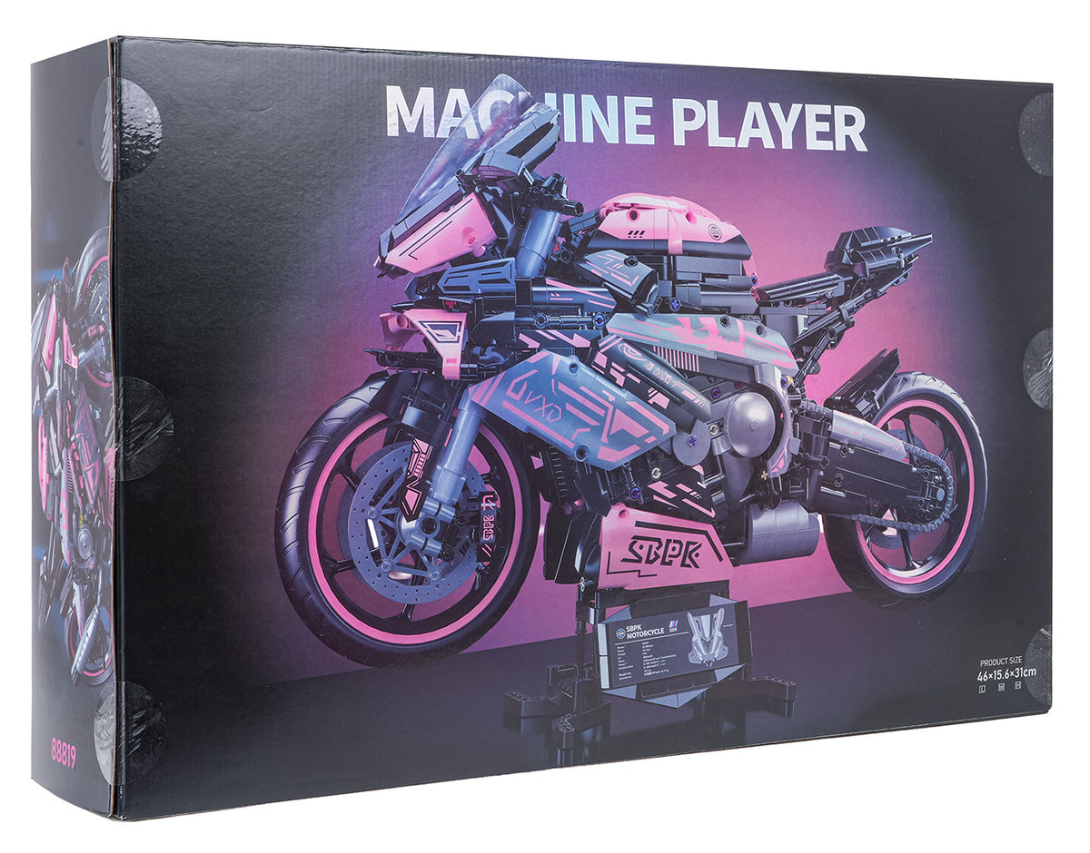 Motorcycle Racer Building Blocks Set Pink 2066pcs.