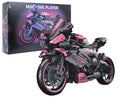 Motorcycle Racer Building Blocks Set Pink 2066pcs.