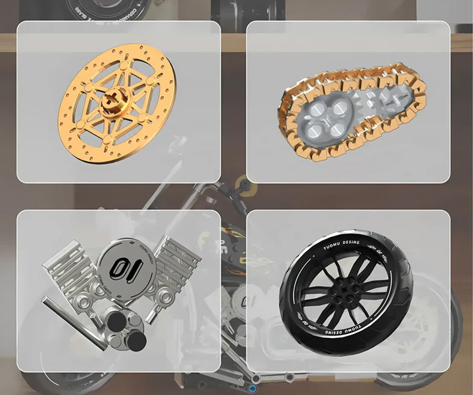 Motorcycle Brick Set Black 455pcs.