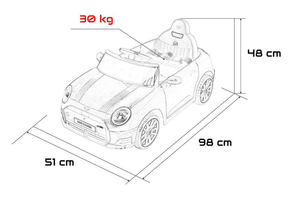 Elektrické autíčko Mini Cooper červená