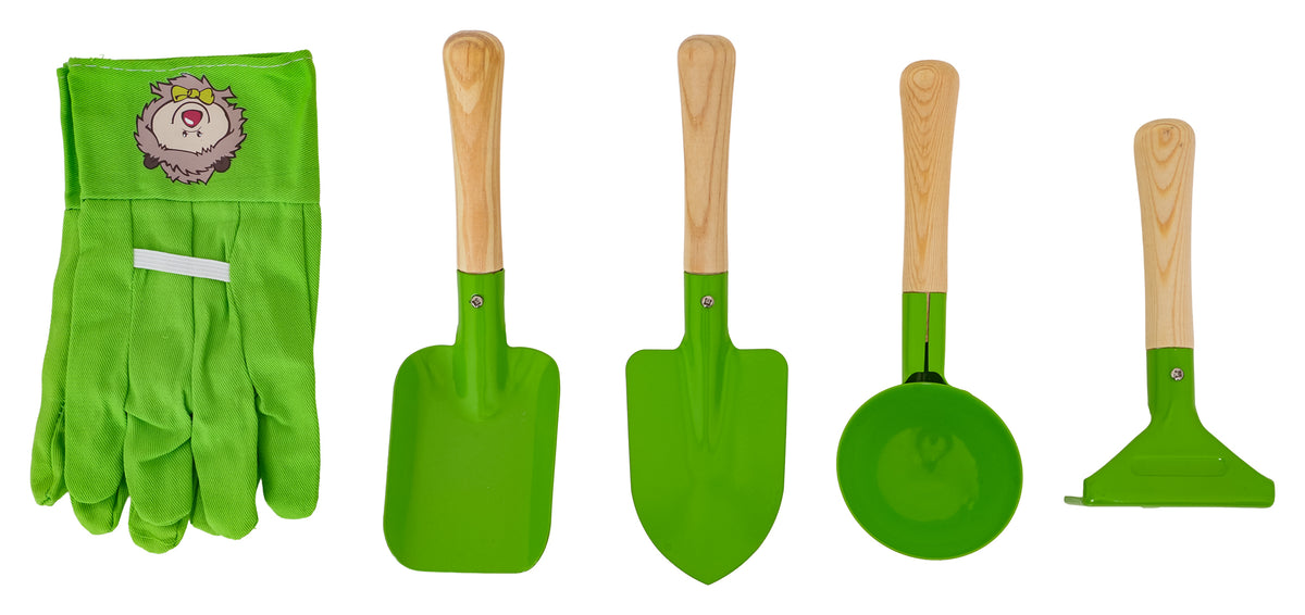 Little Gardener's Set with a Wheelbarrow Green