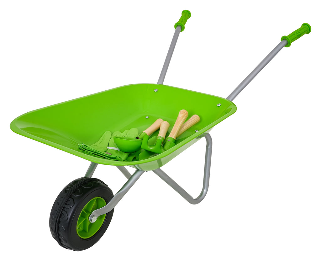 Little Gardener's Set with a Wheelbarrow Green