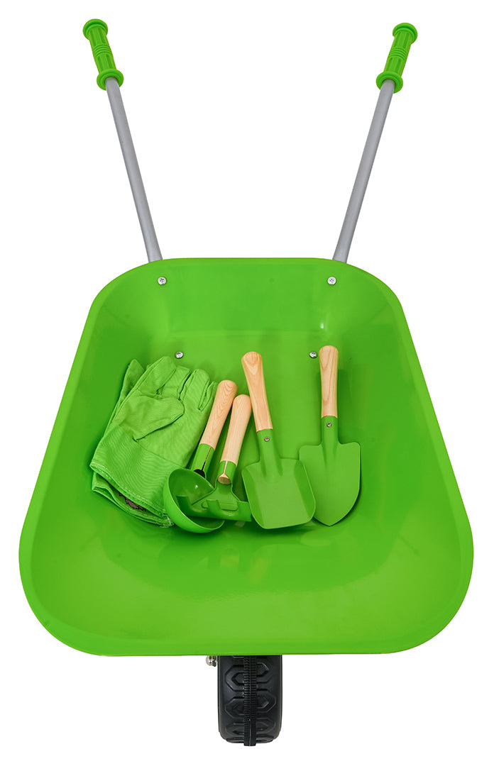 Little Gardener's Set with a Wheelbarrow Green