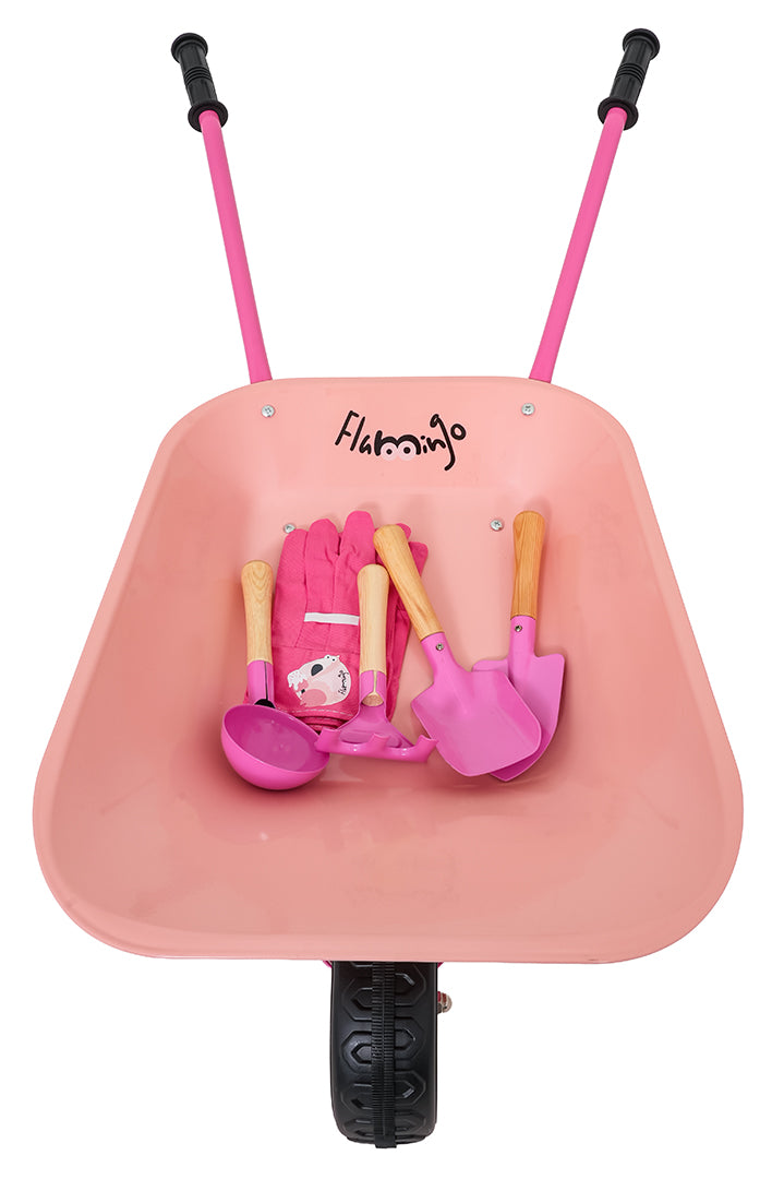 Little Gardener's Set with Wheelbarrow Pink