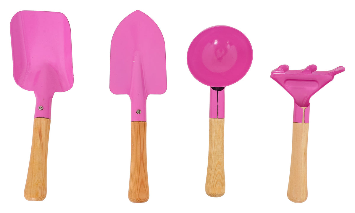 Little Gardener's Set with Wheelbarrow Pink