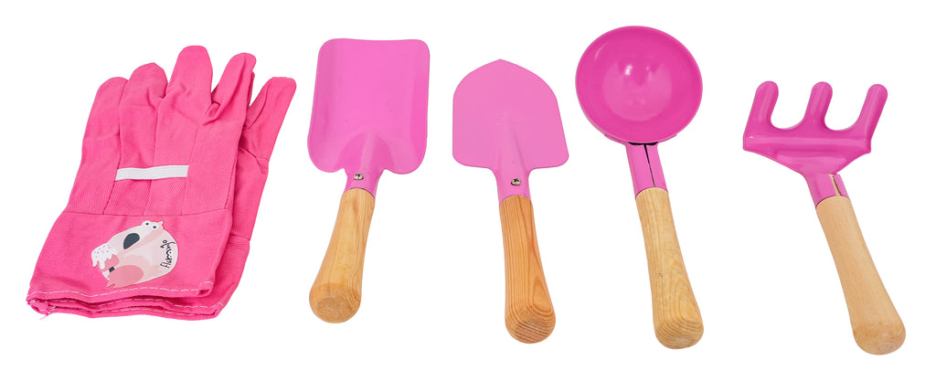 Little Gardener's Set with Wheelbarrow Pink
