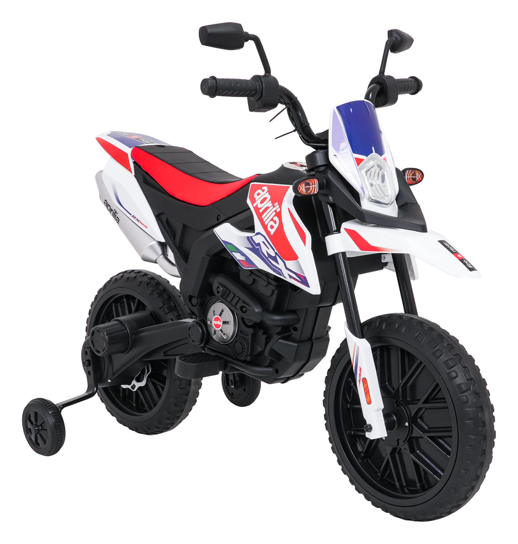 Elektrická motorka Aprilia RX biela