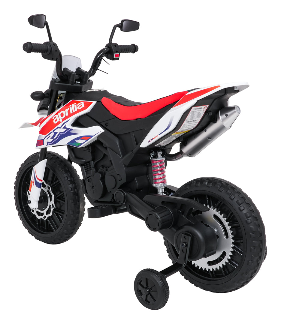 Elektrická motorka Aprilia RX biela