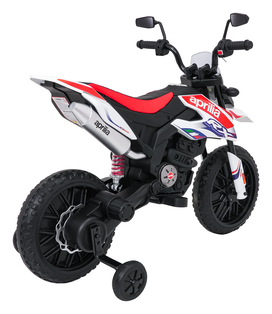 Elektrická motorka Aprilia RX biela