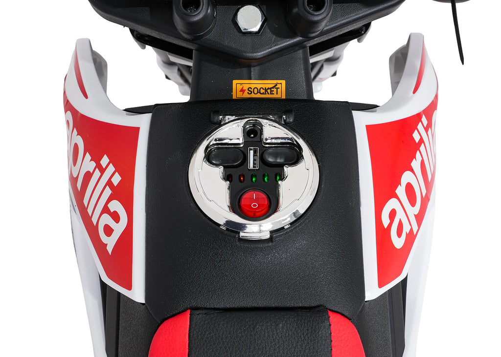 Elektrická motorka Aprilia RX biela