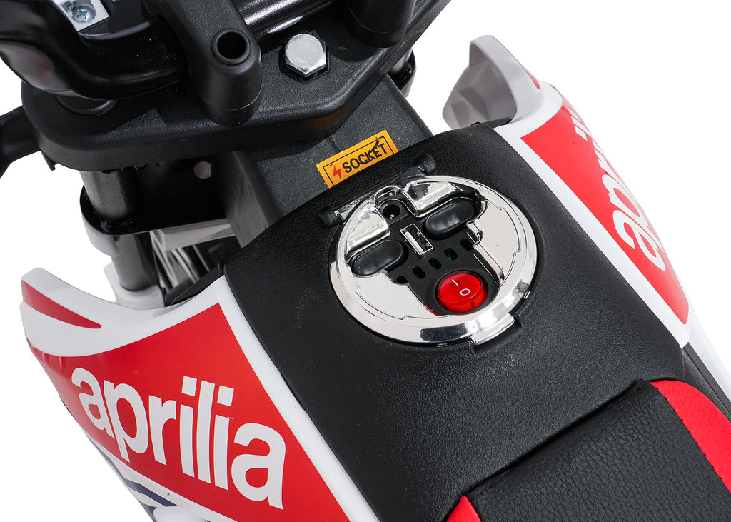 Elektrická motorka Aprilia RX biela