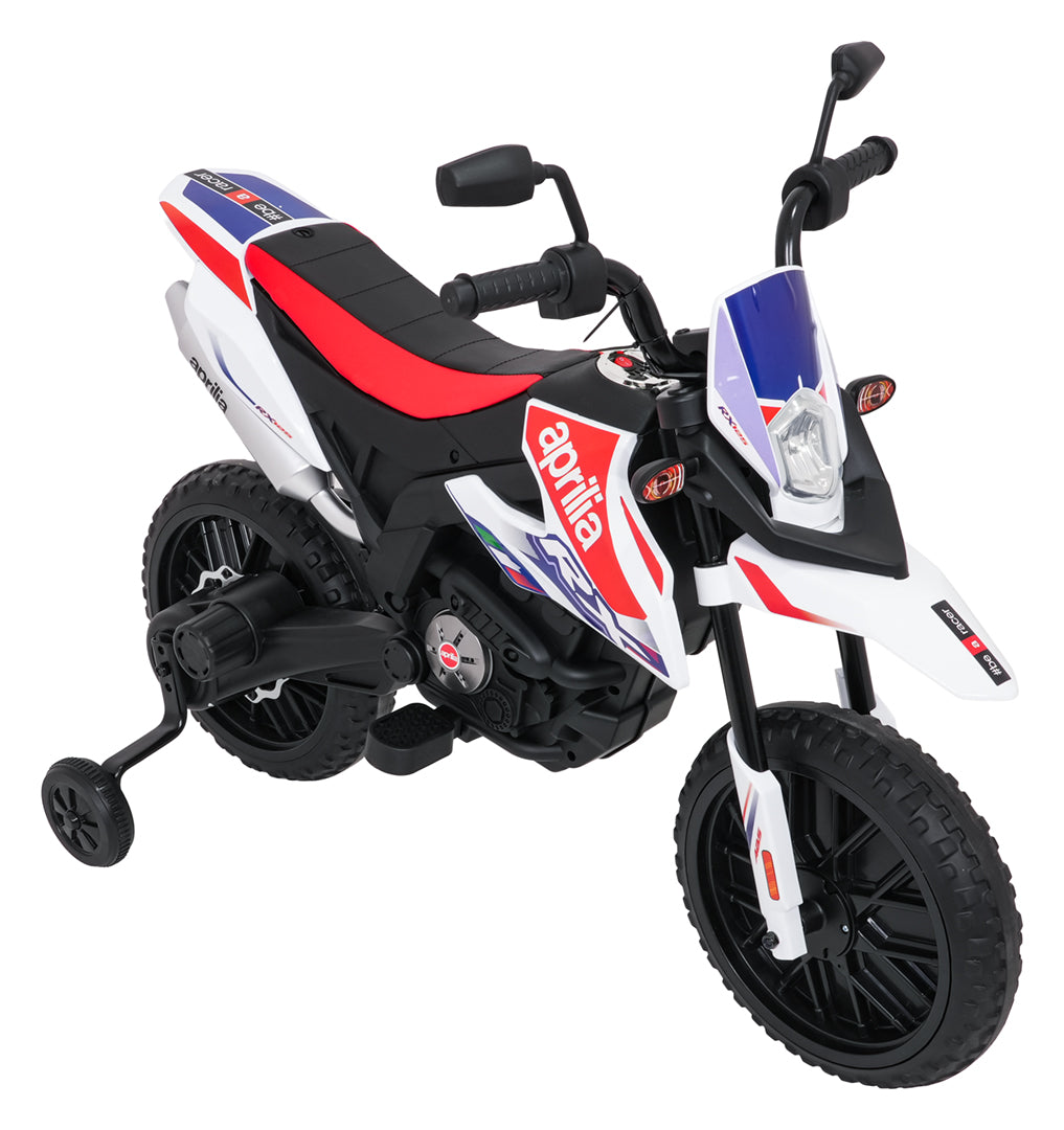 Elektrická motorka Aprilia RX biela