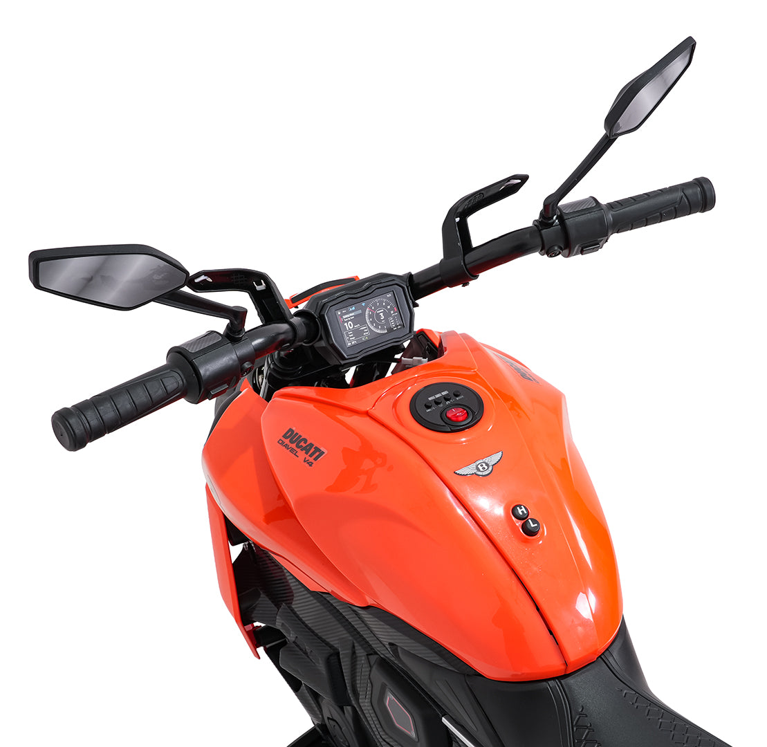 Elektrická motorka Ducati Diavel x Bentley oranžová