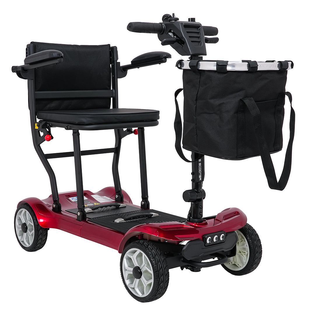 EasyGo Red Four-Wheel Electric Scooter for Seniors