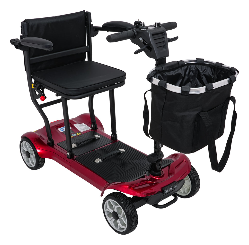 EasyGo Red Four-Wheel Electric Scooter for Seniors