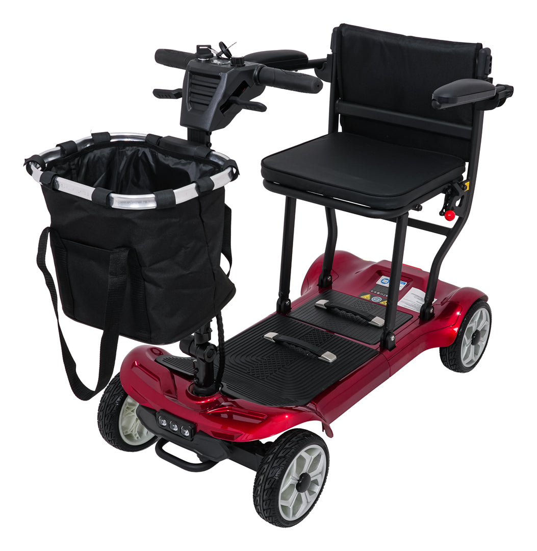 EasyGo Red Four-Wheel Electric Scooter for Seniors