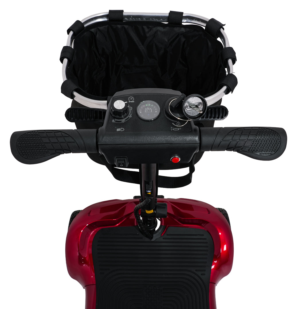 EasyGo Red Four-Wheel Electric Scooter for Seniors
