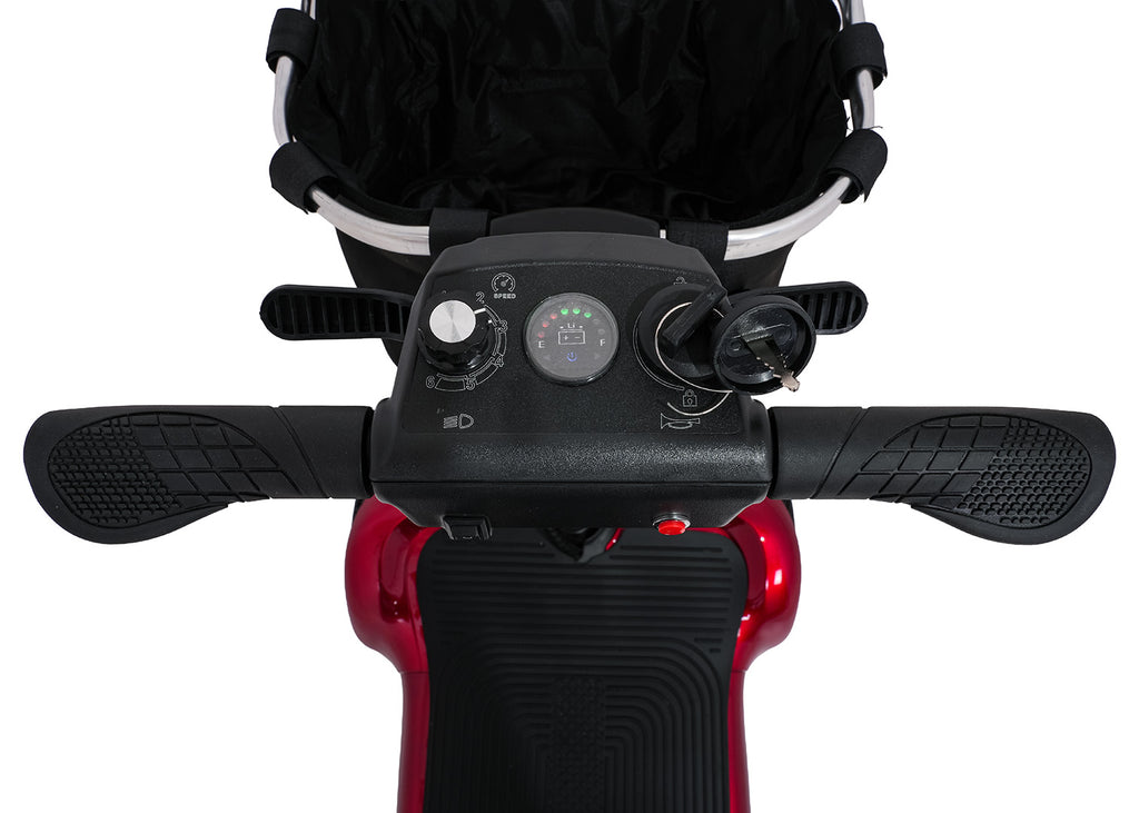 EasyGo Red Four-Wheel Electric Scooter for Seniors