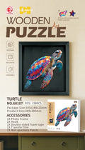 Drevené puzzle Korytnačka – 158 dielov – fotografia 1