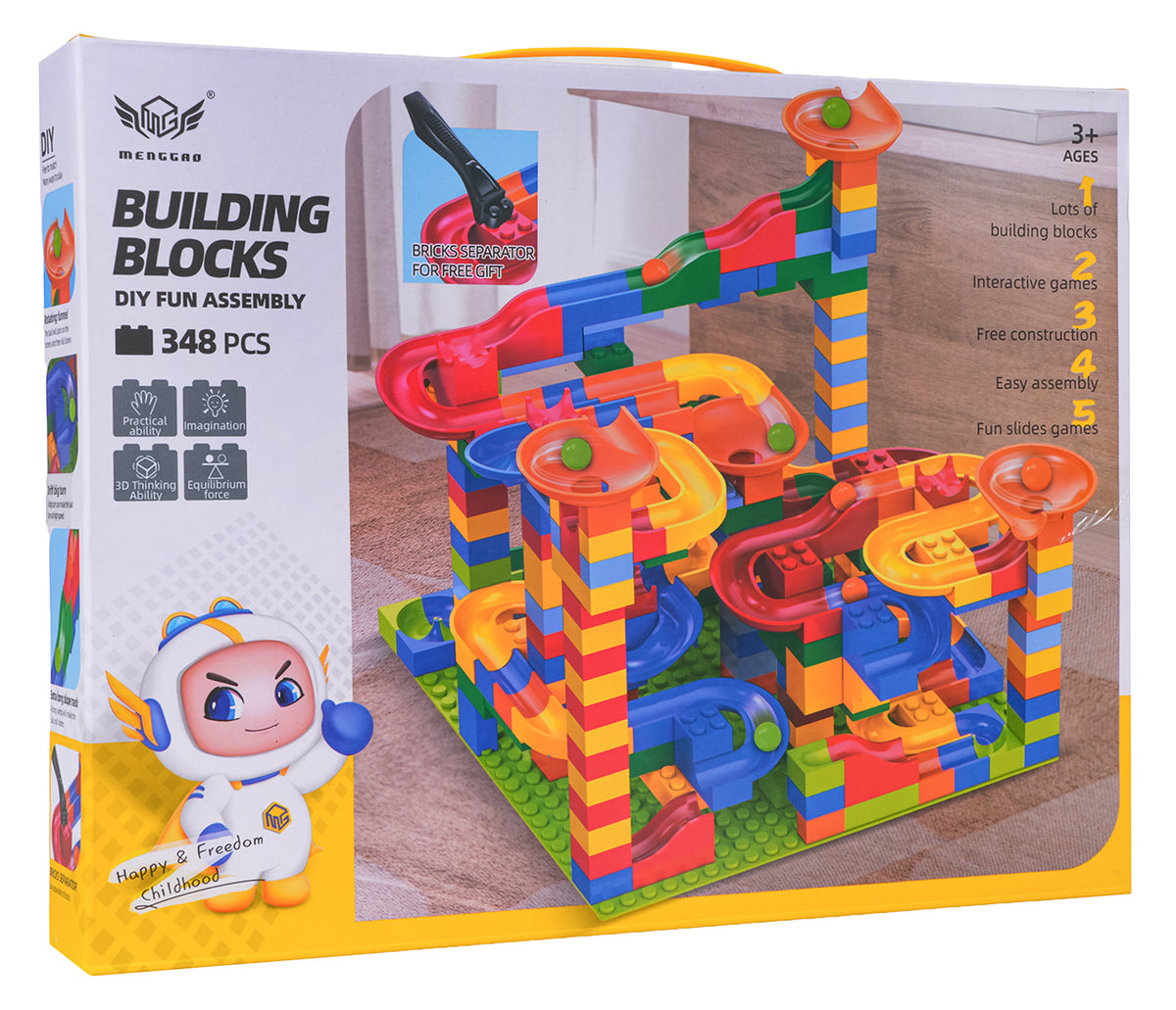 Set of coloured bricks Track Ball 348el.