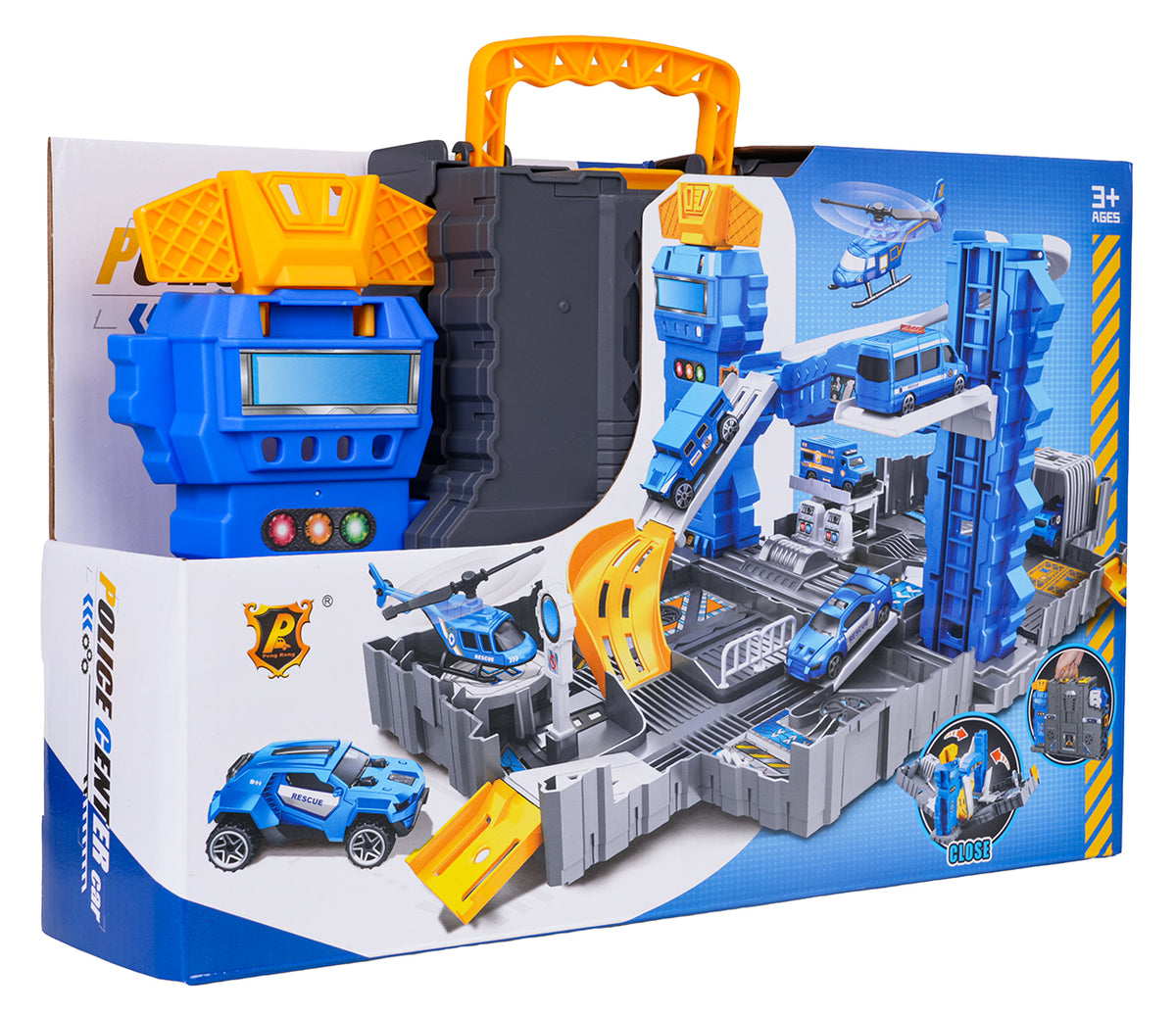 Folding Car Park in Suitcase + Accessories Police Edition