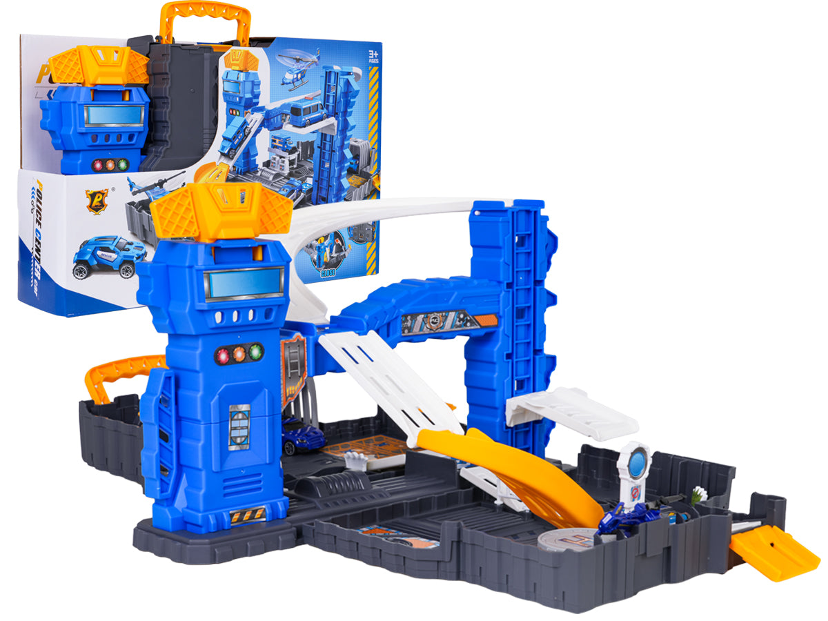 Folding Car Park in Suitcase + Accessories Police Edition