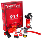 Fireman's set with fire extinguisher