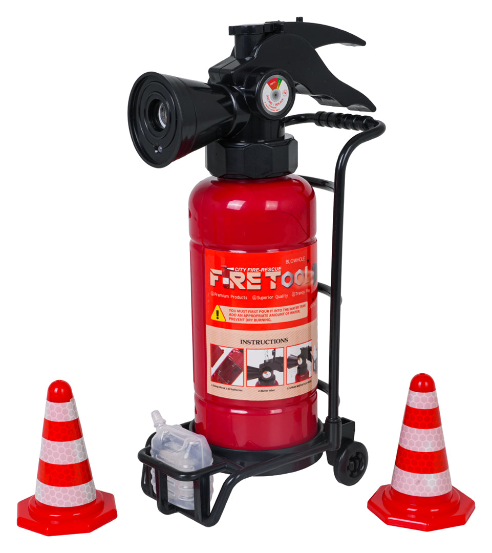 Fireman's set with fire extinguisher