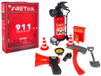 Fireman's set with fire extinguisher